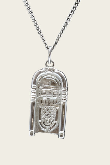 Zilveren Jukebox Wurlitzer ketting hanger