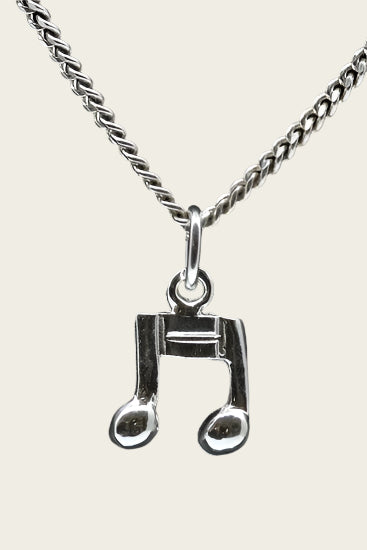 Zilveren Muzieknoten middel ketting hanger