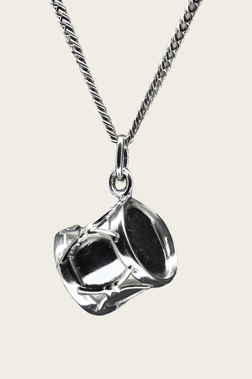 Silver Deep Drum Necklace Pendant