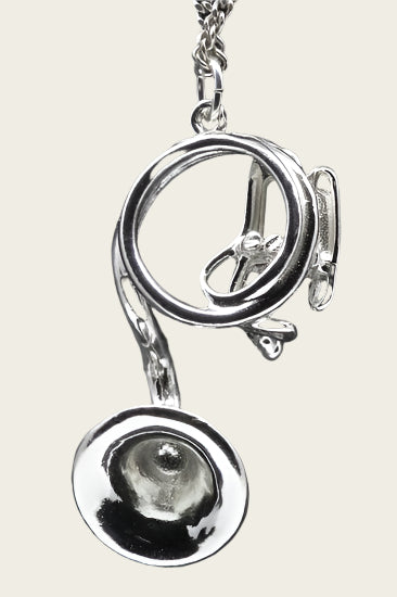 Zilveren Sousafoon-tuba-ringbas ketting hanger