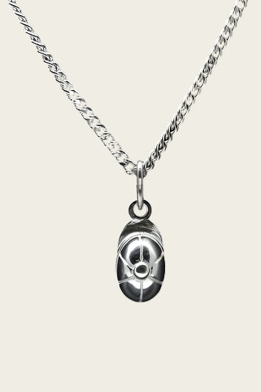 Zilveren Jockey cap ketting hanger - klein