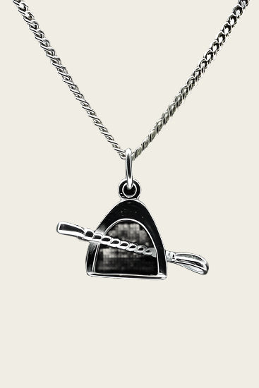 Zilveren Stijgbeugel ketting hanger - met zweep