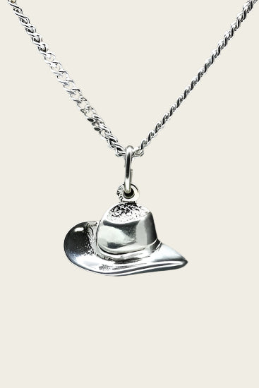 Zilveren Cowboyhoed ketting hanger
