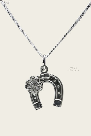 Zilveren Hoef rozet ketting hanger