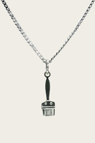 Zilveren Kwast ketting hanger - klein