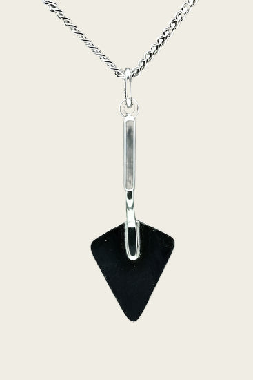Zilveren Metseltroffel ketting hanger - groot