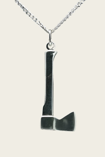 Zilveren Bijl ketting hanger - groot