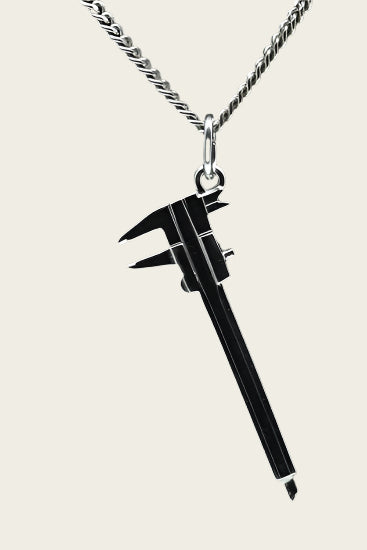 Zilveren Schuifmaat ketting hanger
