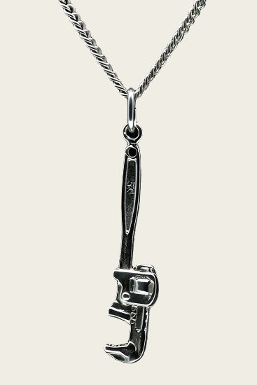 Silver English Key Necklace Pendant