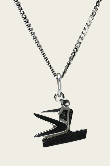 Zilveren Turnen op paard ketting hanger