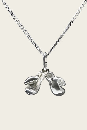 Zilveren Bokshandschoenen ketting hanger