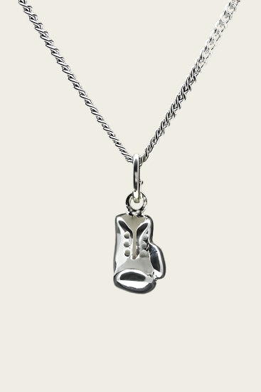 Zilveren Bokshandschoen ketting hanger - middel
