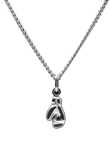 Zilveren Bokshandschoen ketting hanger - klein