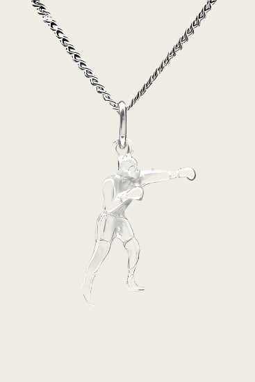 Zilveren Bokser ketting hanger
