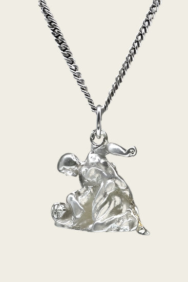 Zilveren Worstelaars ketting hanger