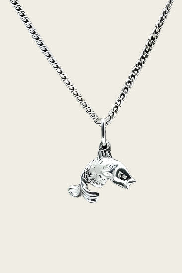 Silver Carp Necklace Pendant - Small