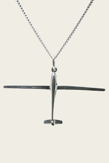 Zilveren Zweefvliegtuig ketting hanger