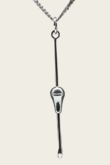 Zilveren Dobber ketting hanger - groot