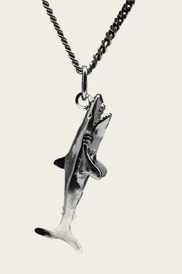 Zilveren Haai ketting hanger