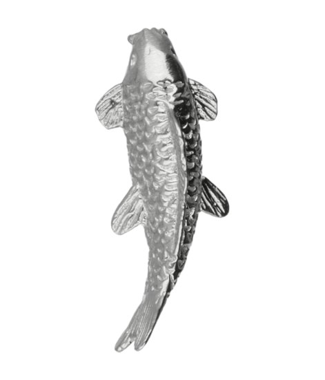 Zilveren Koi Karper groot ketting hanger
