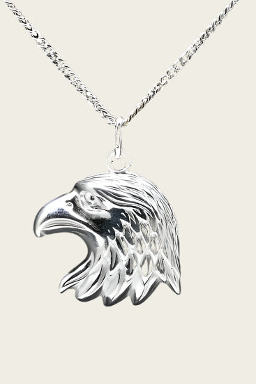 Zilveren Arend ketting hanger - kop