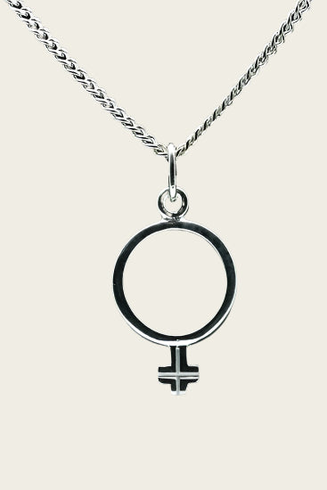 Zilveren Vrouwenteken ketting hanger
