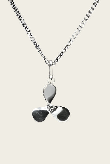 Silver Ship Propeller Necklace Pendant