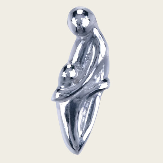 Zilveren Ouder met kind ketting hanger