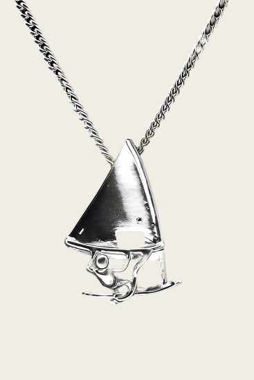 Zilveren Surfer ketting  hanger - klein 2