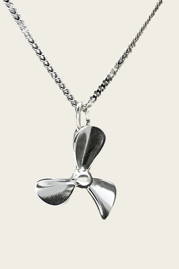 Zilveren Scheepsschroef ketting hanger - groot