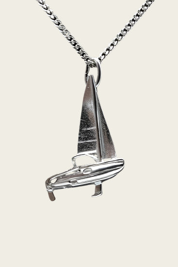 Zilveren Zeilboot ketting hanger - kajuit