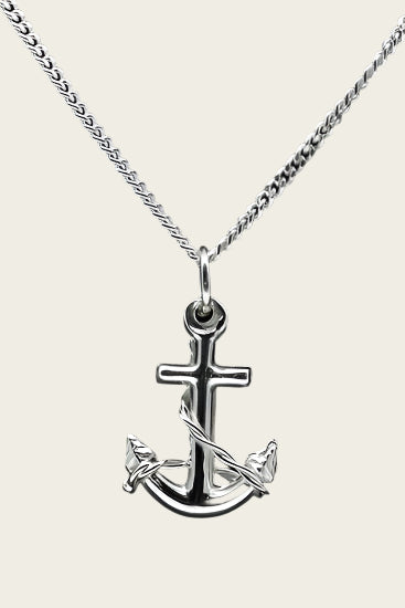 Zilveren Anker kabel ketting hanger