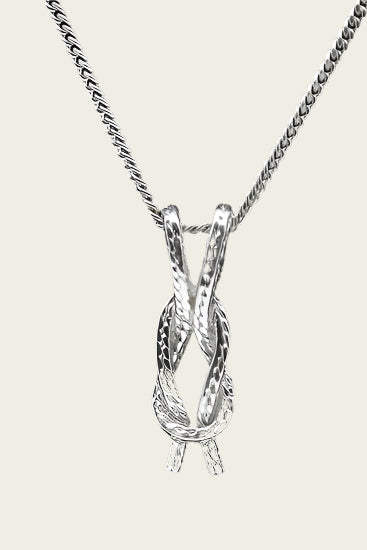 Zilveren Touwknoop Kruisknoop Weberknoop ketting hanger