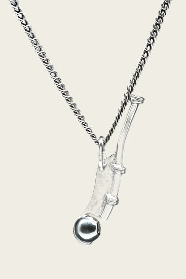 Zilveren Bootsmanfluit ketting hanger
