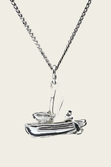 Zilveren Vissersboot ketting hanger