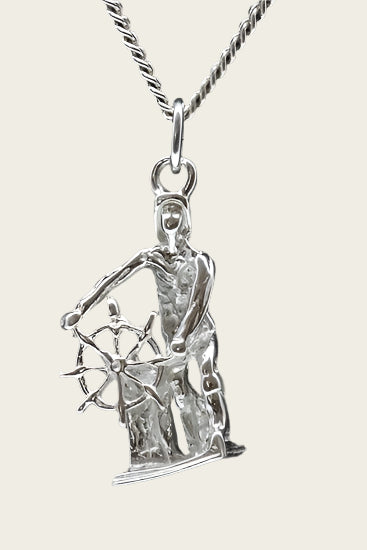 Zilveren Schipper - Kapitein ketting hanger