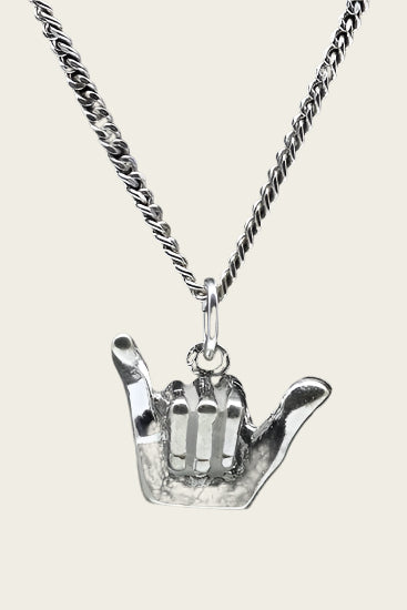 Zilveren Surfhand ketting hanger