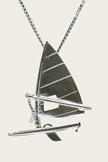 Zilveren Surfplank XL ketting hanger
