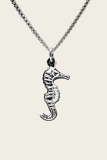 Zilveren Zeepaard ketting hanger - klein