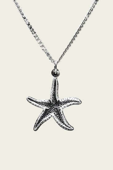 Zilveren Zeester ketting hanger - groot