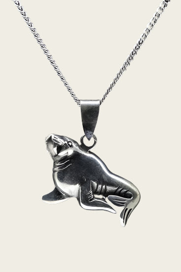Zilveren Walrus ketting hanger