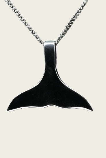 Zilveren Walvisstaart ketting hanger - groot