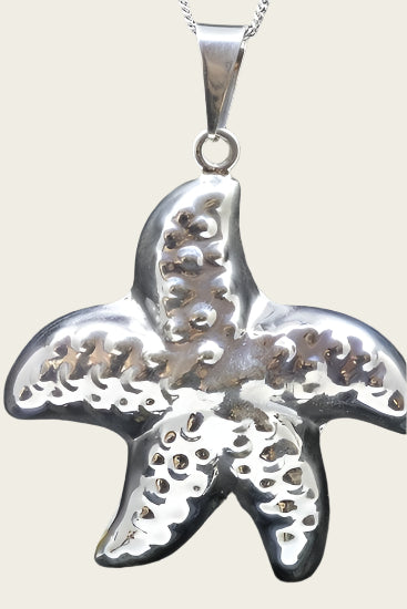 Zilveren Zeester XL ketting hanger