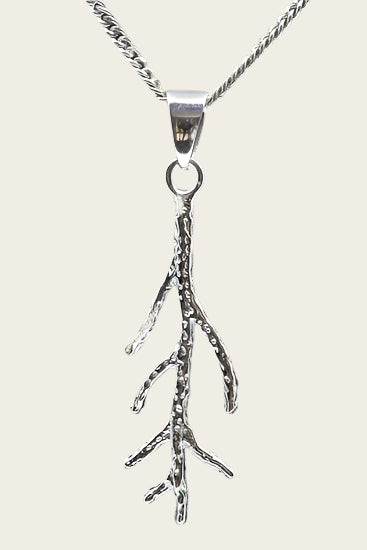 Zilveren Koraal ketting hanger