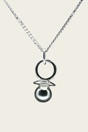 Silver Pacifier Necklace Pendant