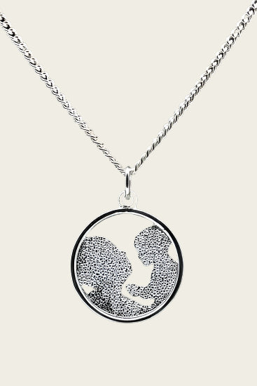 Silver Mother and Child Necklace Pendant