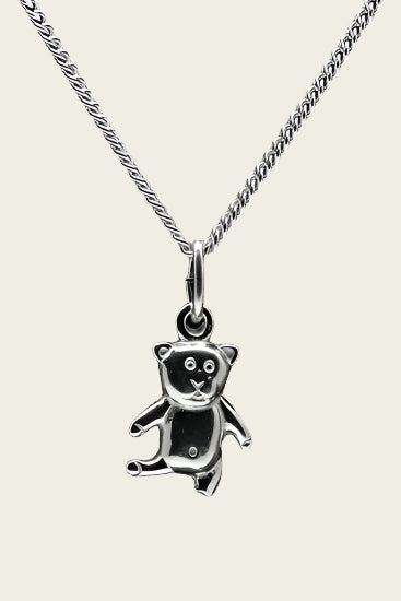 Zilveren Teddybeer ketting hanger - 2