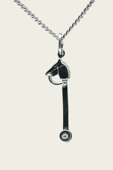 Zilveren Stokpaardje ketting hanger
