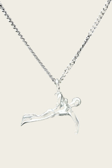 Zilveren Zwemmer ketting hanger