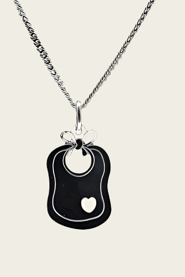Zilveren Slabbetje ketting hanger